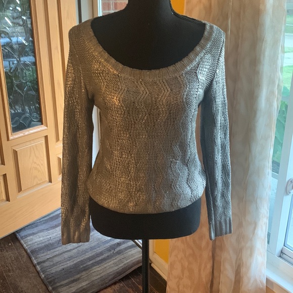 Gracia Sweaters - Gracia silver boatneck sweater small